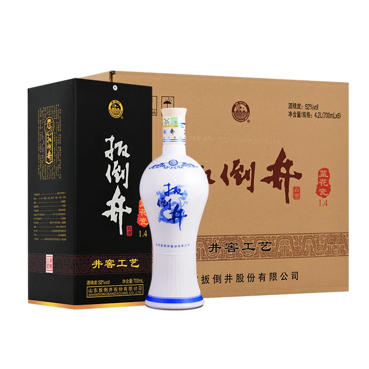扳倒井蓝花瓷 浓香型白酒 大容量整箱装52度700ml*6瓶