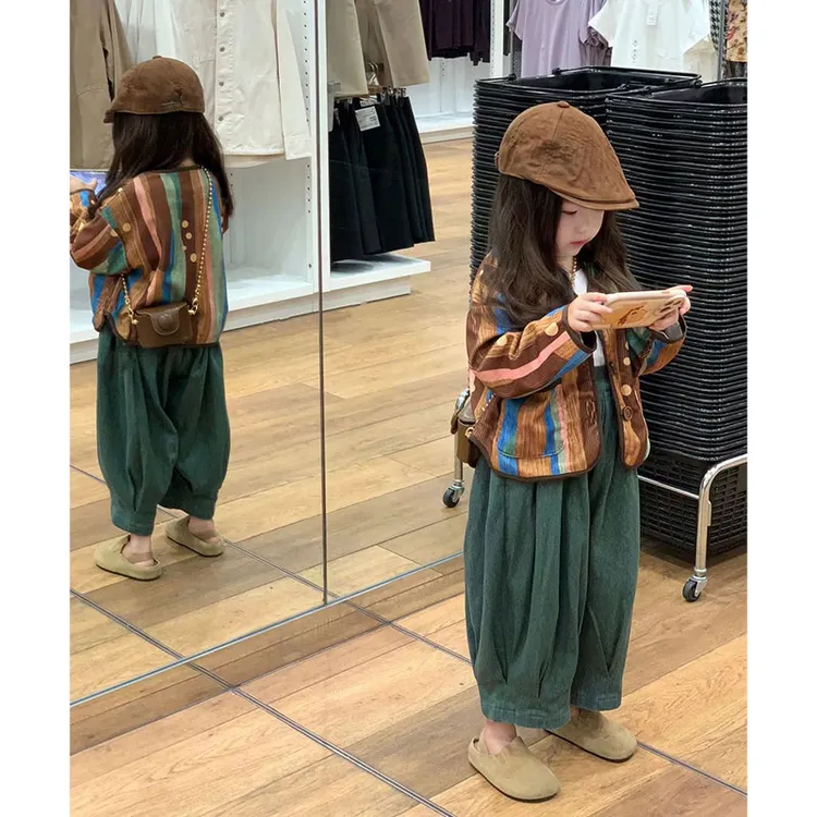 女童港风网红春秋2025秋新款洋气外套褂子宝女宝时髦时尚两件套潮