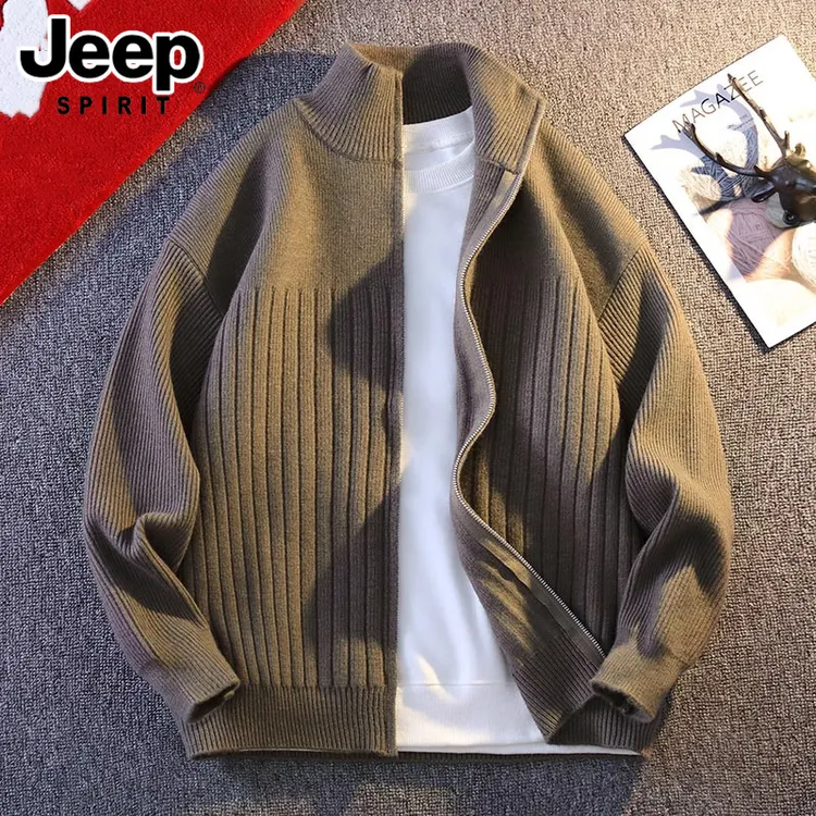 JEEPSPIRIT吉普男士慵懒风开衫毛衣秋冬季新款潮流时尚休闲针织衫
