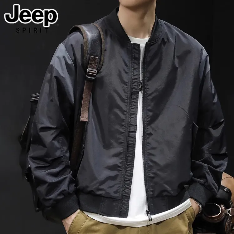 JEEPSPIRIT吉普男士秋季夹克宽松潮流日系百搭时尚帅气休闲男夹克