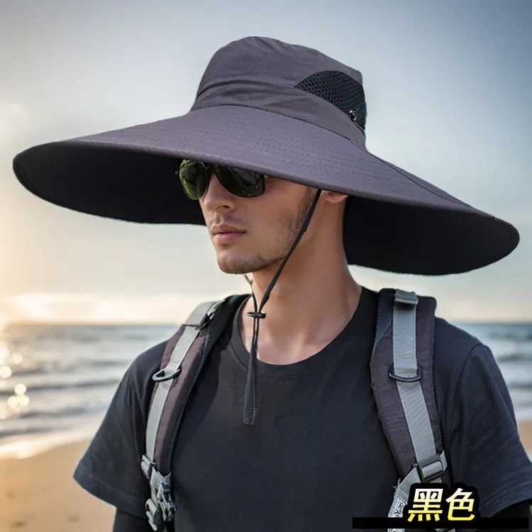 防晒渔夫帽男户外钓鱼透气登山帽子太阳帽遮阳帽户外夏天防晒旅游