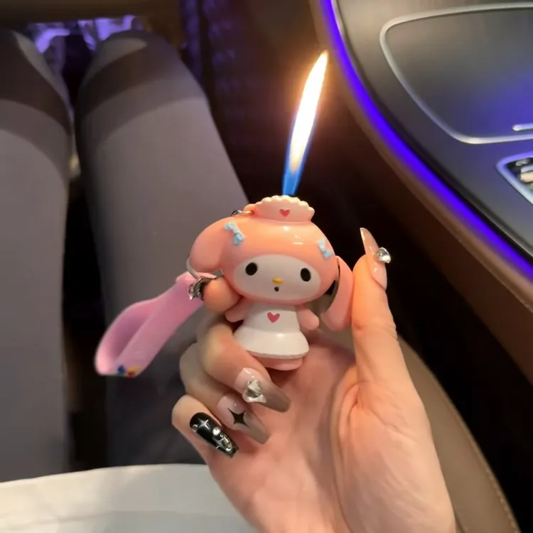 卡通美乐蒂手办链条钥匙扣个性可爱创意炫酷打火机少女心男友礼物