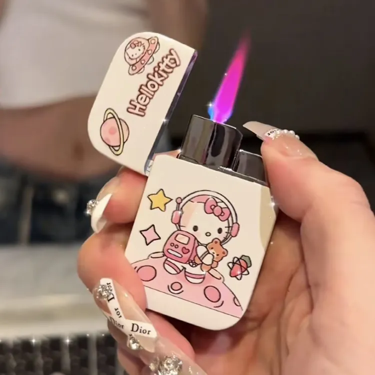 可爱玉桂狗KT猫库洛米卡通网红粉火创意防风少女心打火机男友礼物
