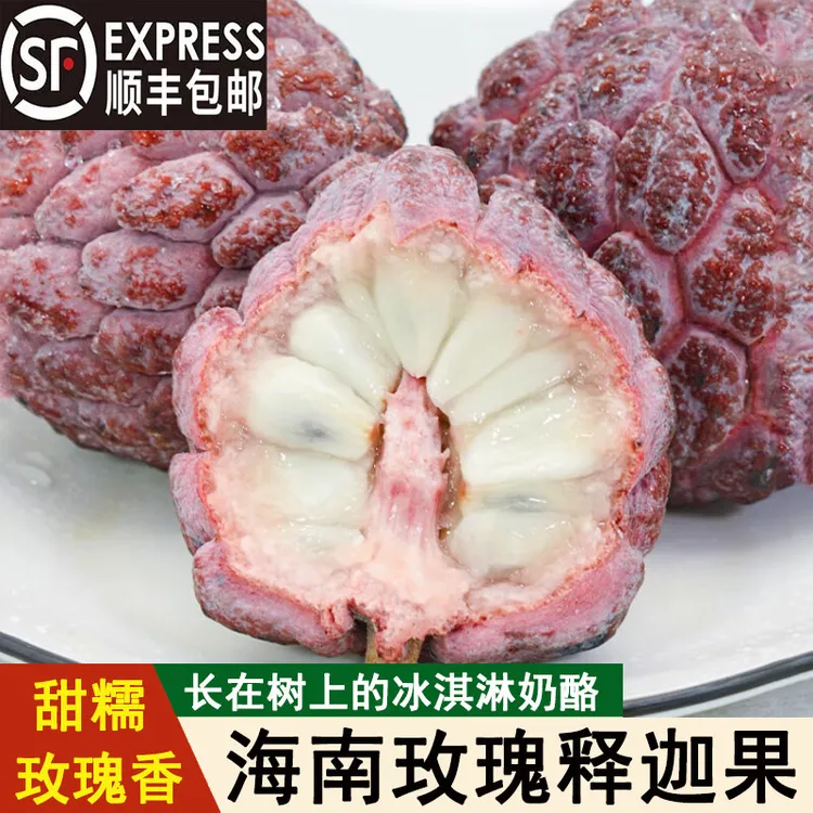 玫瑰释迦果海南红皮释迦果红色释迦水果产地直发玫瑰红玫瑰释迦