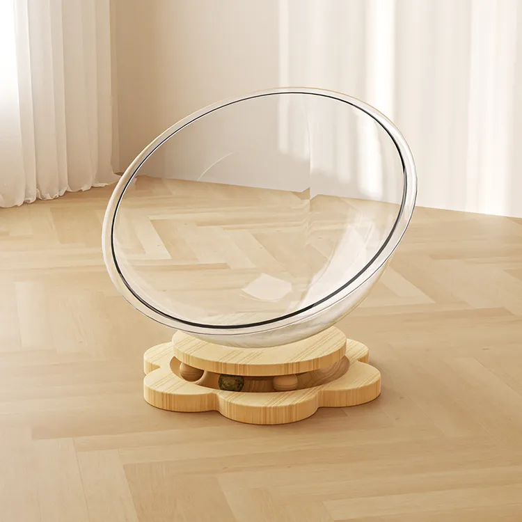 太空舱猫窝四季通用夏季透明转盘猫玩具猫床一体亚克力不沾毛