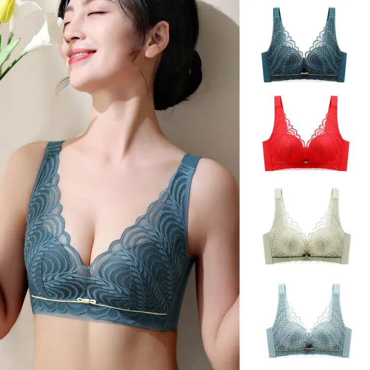 女士聚拢无钢圈蕾丝面文胸 9215内衣/厚2厘米