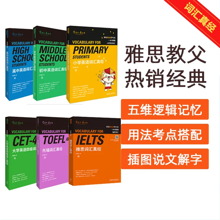 【1年级+】刘洪波词汇真经 小/初/高/四级/托福/雅思 词群背单词