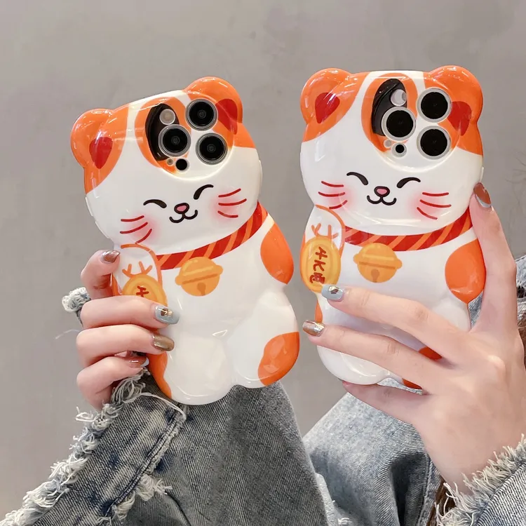 适用苹果系列iPhone15新款手机壳14/13/12立体卡通可爱小熊防摔