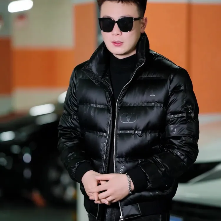 短款保暖立领男士三防亮面休闲时尚冬装冬季羽绒服