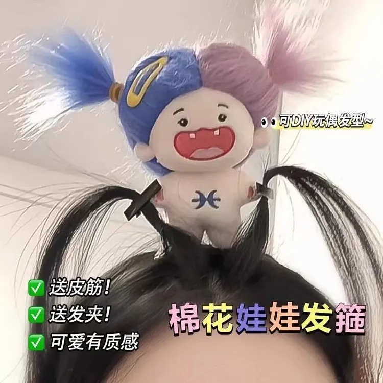 搞怪发箍缺牙巴棉花娃娃可爱自制趣味小公仔发夹夹子头饰新奇少女