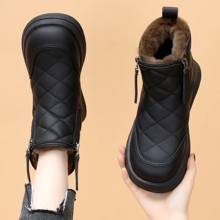大码41-42东北雪地靴女冬季加绒加厚2025新款厚底防滑保暖大棉鞋