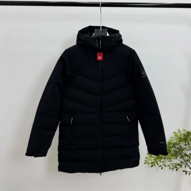 原单好货 懂的来  防风防撕裂连帽中长款保暖外套女士黑色冬季