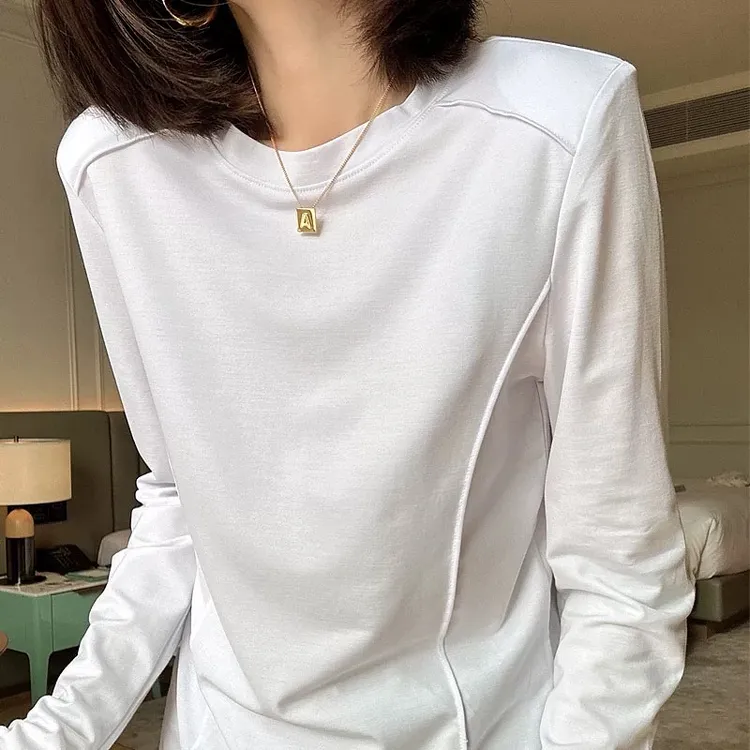 2025新款打底衫女长袖T恤女宽松中长款白色内搭春秋黑色短袖t恤女