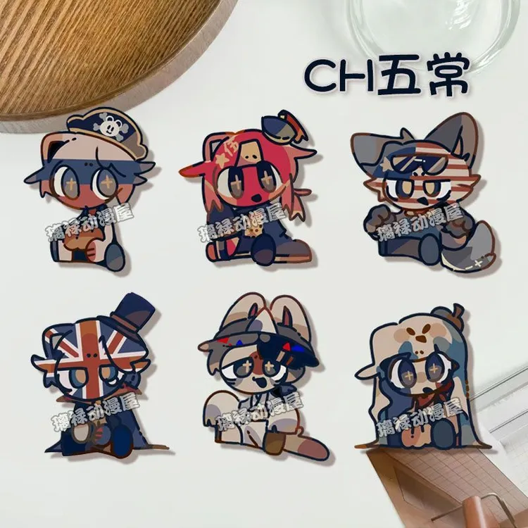 可爱朋克五常胸针ch五常周边英美法俄徽章学生饰品书包挂件饰品