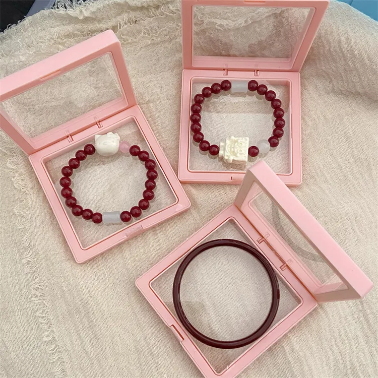 非金属树脂手链 凯蒂猫仿朱砂手链ins甜美小众新中式弹力少女手串