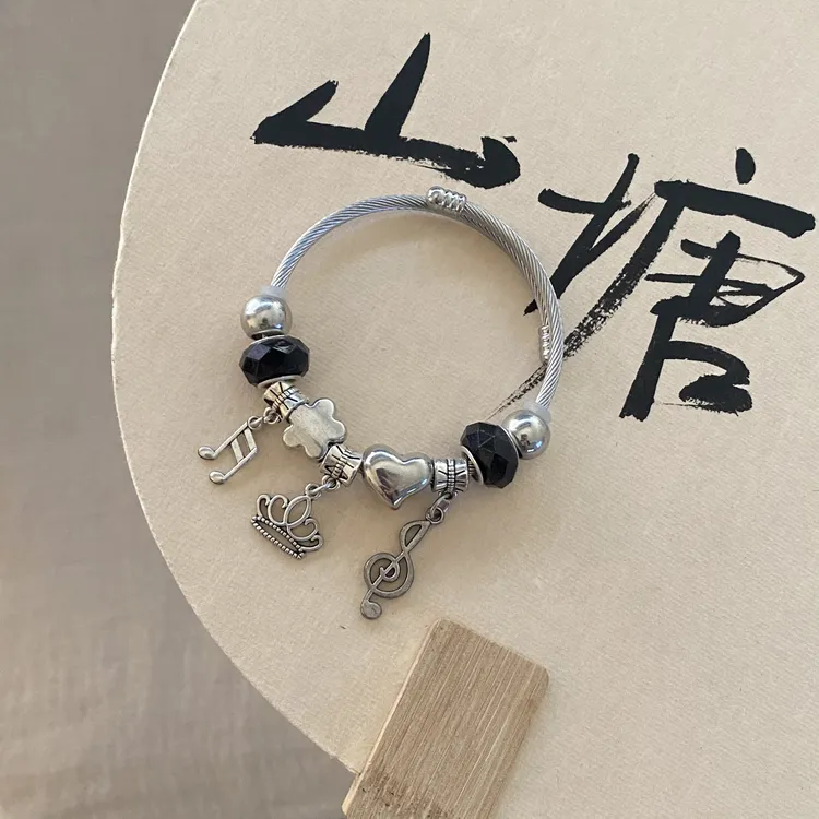 不锈钢树脂手镯 清新ins闺蜜手镯女梦幻星空黑温柔风莫奈花园风
