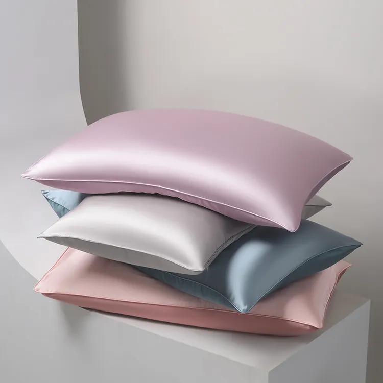 买一送一单面100%真丝枕套简约纯色桑蚕丝枕头套丝绸天丝枕套单人