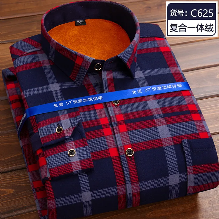 厂家直销】【男加绒衬衣男士保暖衬衫】秋冬外套寸衣服男装1/2件
