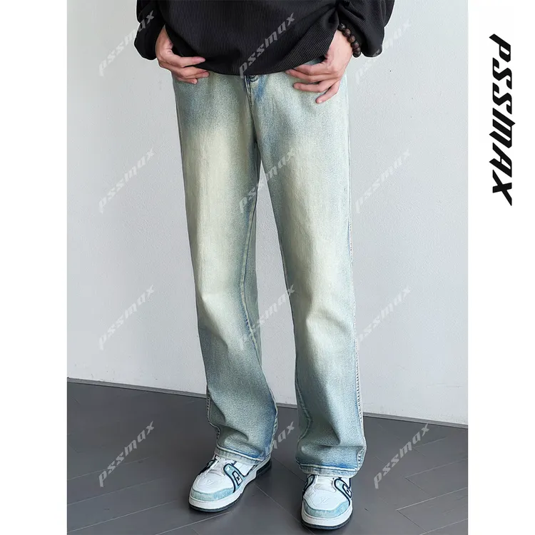 【现货】胖俗俗 PSSMAX【517黄泥微喇牛仔裤】秋冬新款宽松加绒休闲裤