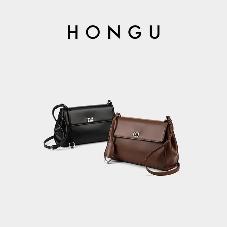 红谷女士包包通勤时尚复古高级感单肩腋下包真皮斜挎包H5176651X