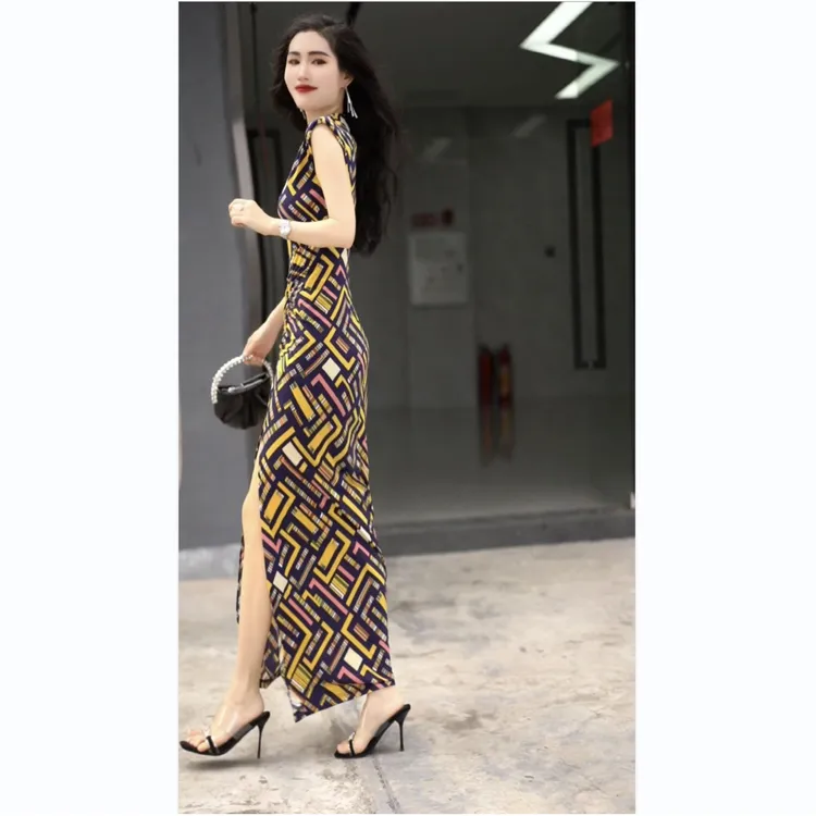 2025高档高级高贵女士上档次约会气质裙子海边度假修身裙子30416