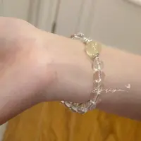 【黄昏】8MM白水晶S925银福牌多样性发
