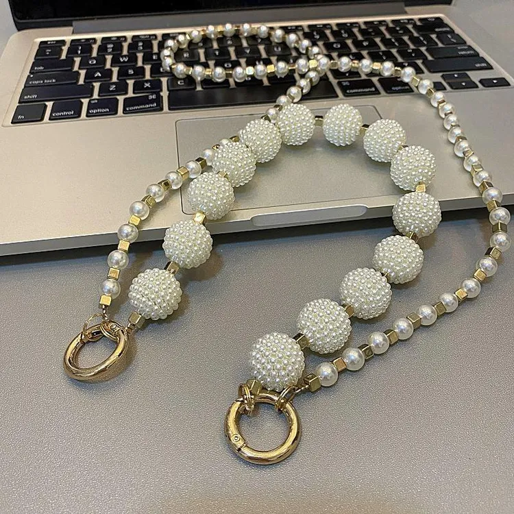 仙女风珍珠手提链手机壳背带式日韩女百搭包包斜挎绳通用网红配件