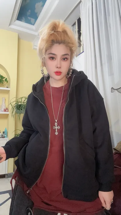 韩版加绒加厚净版拉链休闲开衫卫衣外套726