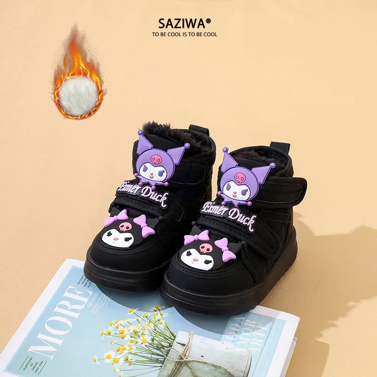 女童雪地靴2024年新款冬季加绒加厚儿童保暖大棉鞋秋冬款女孩靴子