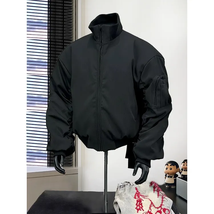 bomber立领ma1飞行服春秋季硬挺廓形夹克男士棒球服教练立领外套
