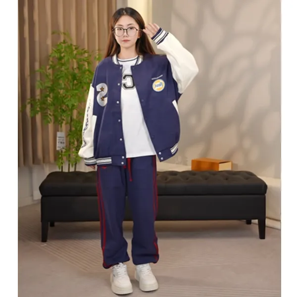 【秋季新品】女大童秋装2024新款套装初中生女孩棒球服运动学生洋气