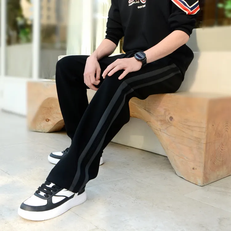 气场强大高级感男装设计师轻奢黑色休闲裤男款长裤直筒裤秋冬爆款