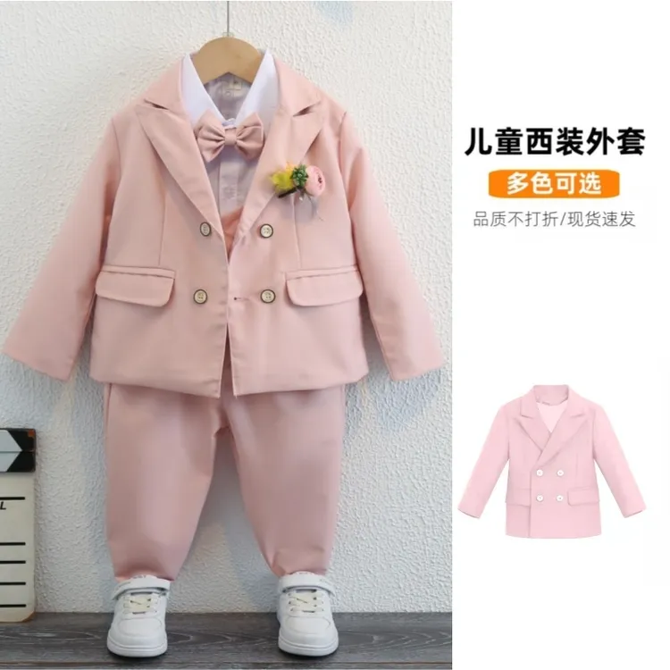 男童西装外套春秋男宝周岁礼服洋气英伦花童婚礼儿童主持人小西服