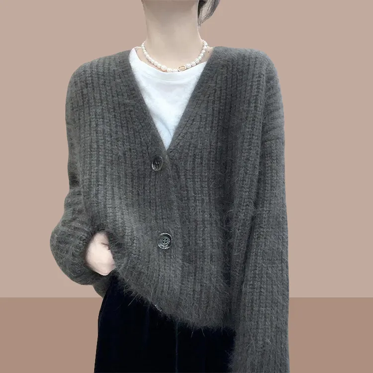 慵懒风针织衫毛衣女士2025秋冬季新款开衫外套小个子大码女装毛衫