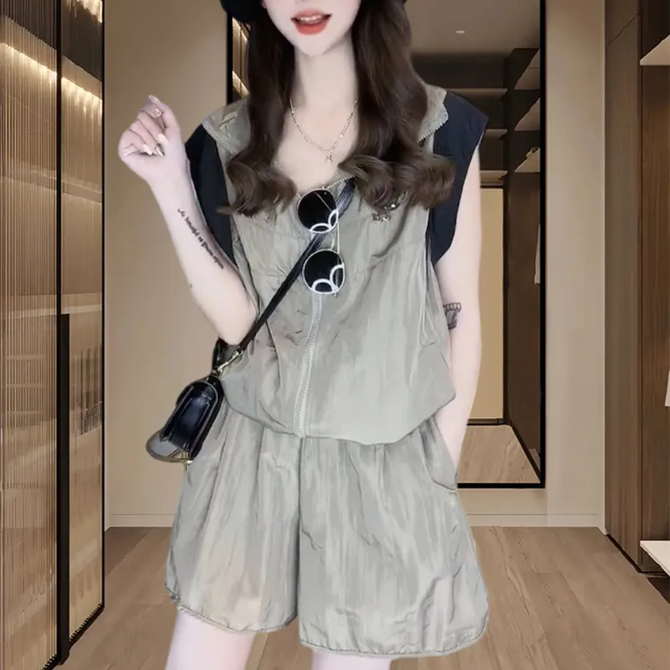 炸街休闲运动套装女士夏季2025新款时尚洋气减龄短裤小香风两件套