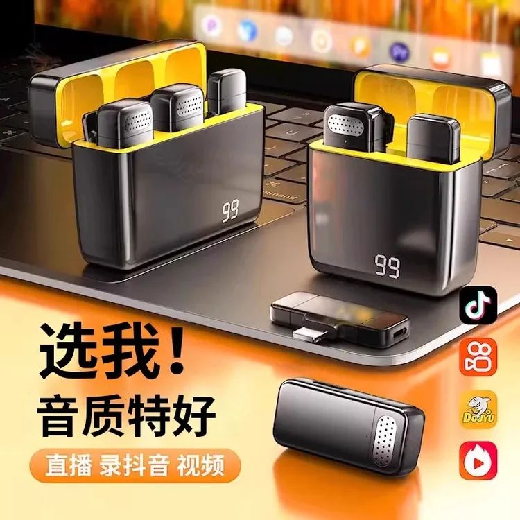 淘万通专业无线领夹式麦克风降噪收音直播主播录音设备收音一拖二