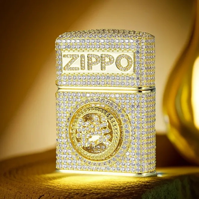 ZIPPO/之宝打火机满钻转钱转转把玩重甲镀金男士实用礼物DYH1X1