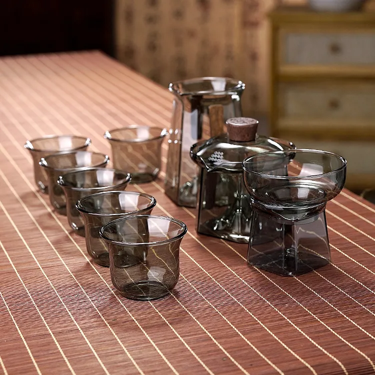 高硼硅八方盖碗公杯茶漏茶杯玻璃套装轻奢手工耐热茶壶茶具泡茶器