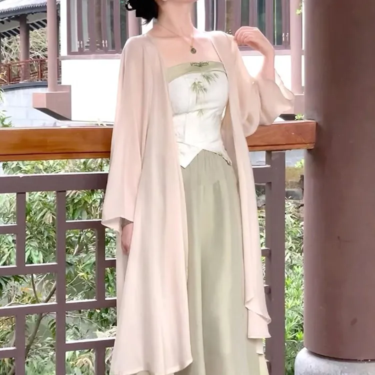 新中式国风冰丝防晒衣女夏季2024新款薄款中长款旗袍外搭开衫外套