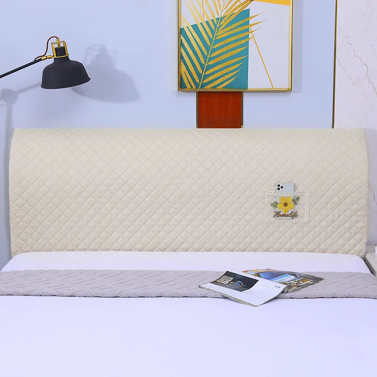 时尚防尘罩全包防尘套软包木床头保护套简约素色靠背套床头套罩