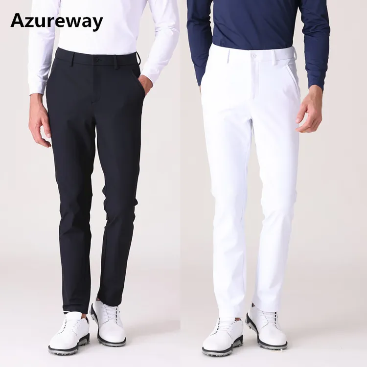 Azureway运动高尔夫男长裤新款速干弹力免烫松紧腰裤子GOLF球衣服