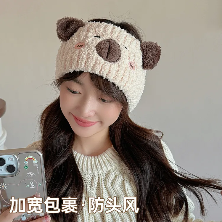 秋冬季月子发带保暖防风双层加厚护头头巾时尚孕产妇产后坐月子帽