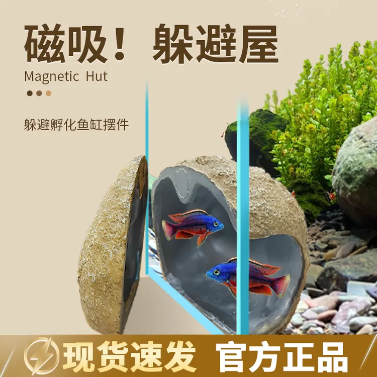鱼小刚鱼缸磁吸躲避屋迷你鹦鹉繁殖罐产卵鱼虾窝躲避洞摆件耐用