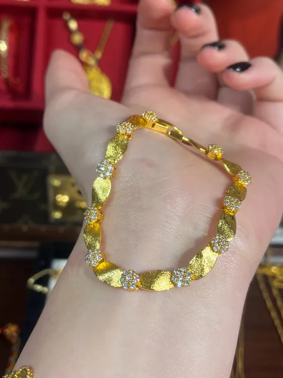 铜合金手链 爆闪拉丝点钻工艺手链飘带