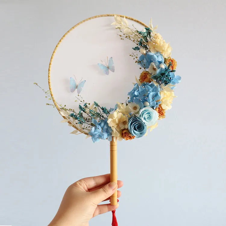 永生花团扇diy材料包教师节情人节团建暖场活动沙龙闺蜜结婚