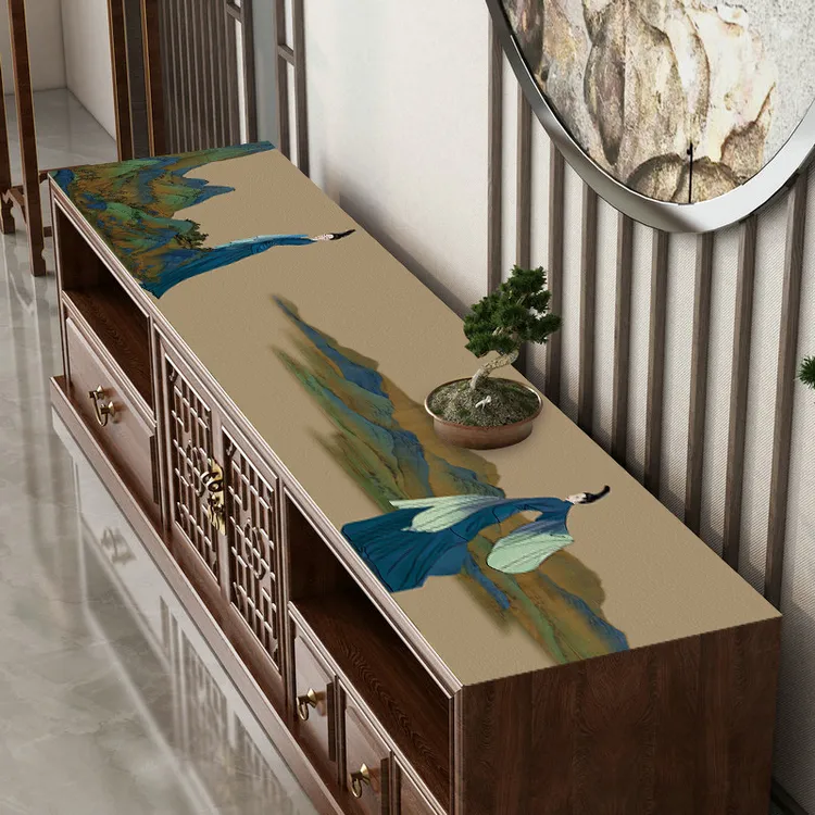 电视柜防尘垫保护垫鞋柜台面垫子玄关餐边柜垫免洗防水防油新中式