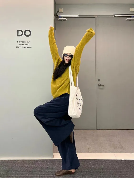 2024新款早秋冬季休闲简约上衣搭配休闲裤裤子显瘦百搭时尚洋气