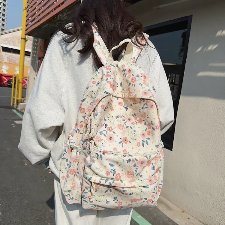 书包小清新碎花森系少女初中生高中生双肩包学院风大学生电脑背包