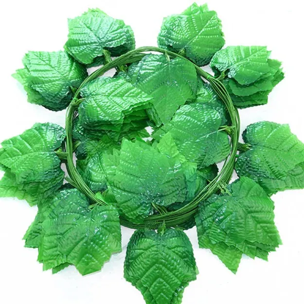 花藤绿叶装饰仿真葡萄叶假树叶植物藤条塑料藤蔓缠绕吊顶假花叶子