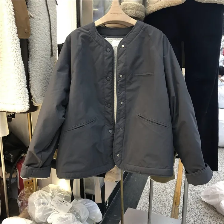 秋冬新款宽松两面穿羊羔毛休闲服饰